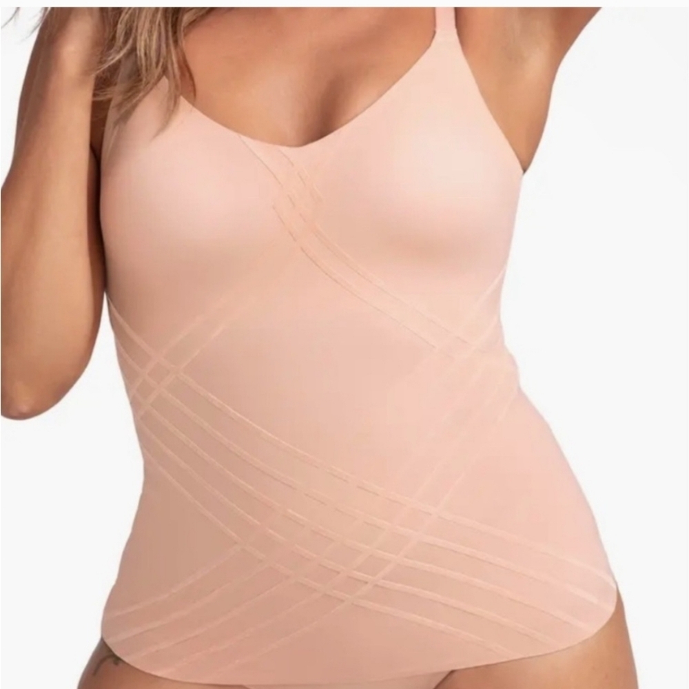 HoneyLove Silhouette Cami Tank White Shapewear Bra Size 3X